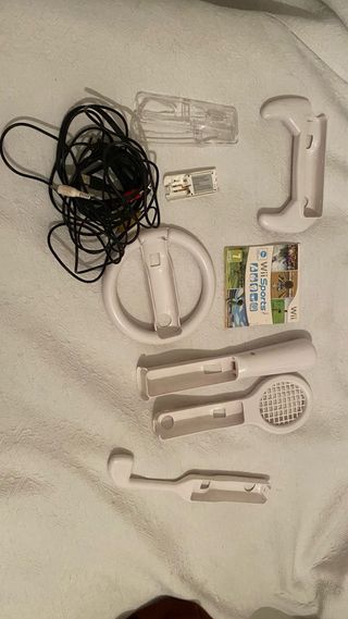 Wii sports con conjunto accesorios y batería mando