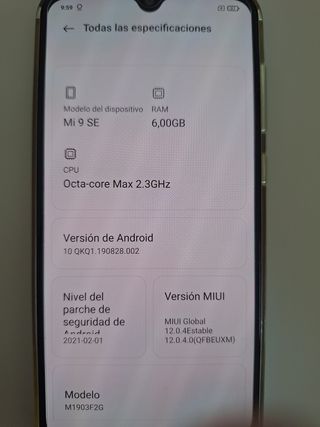 Xiaomi Mi 9 SE azul oceano