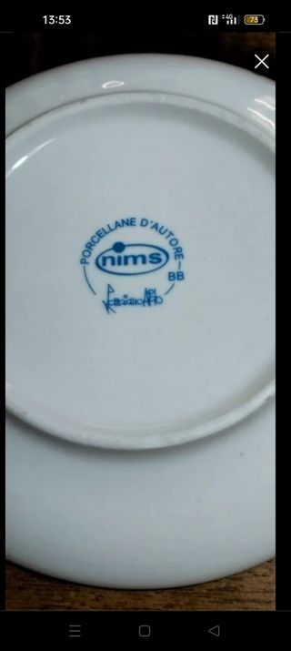 Nr.5 tazzine da caffè porcellane d'autore Nims.