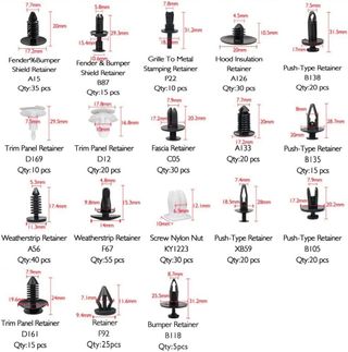 Kit clips de sujeción para coche