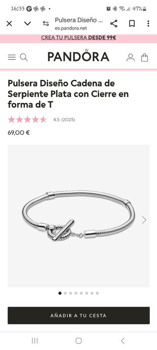 Talla 18 Pulsera Pandora