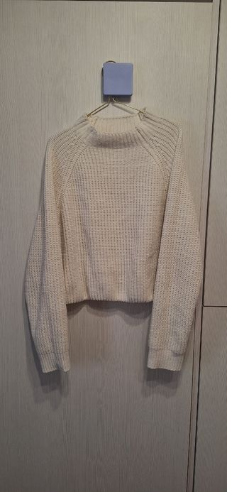 Jersey de punto color crema