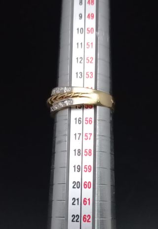 J-0655 Anillo hilera trenzada con circonitas