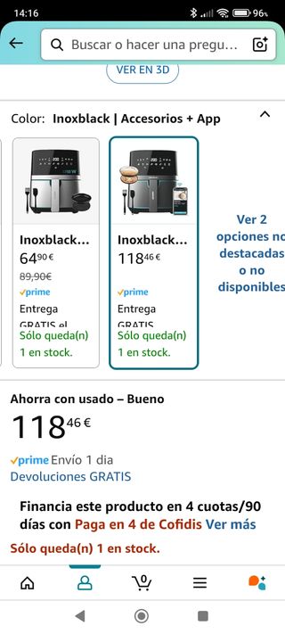 Freidora de aire Wi-fi black