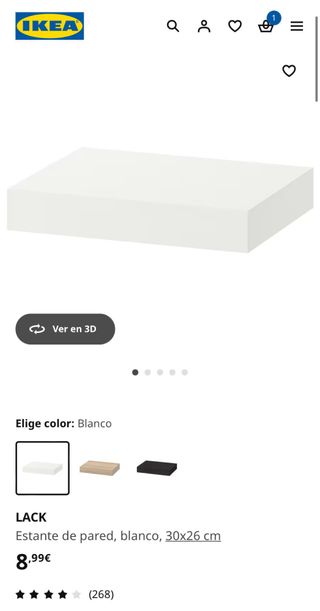 Estante de pared Lack de Ikea blanco y roble