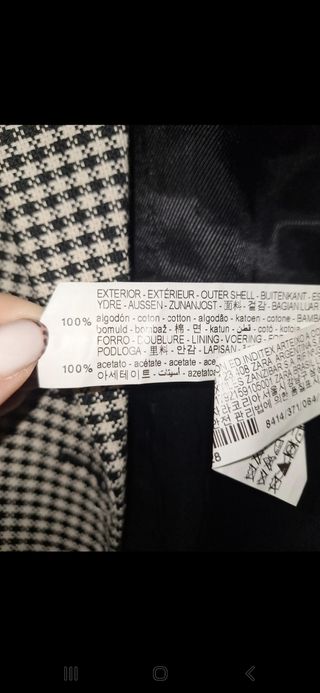Chaqueta cuadros Zara
