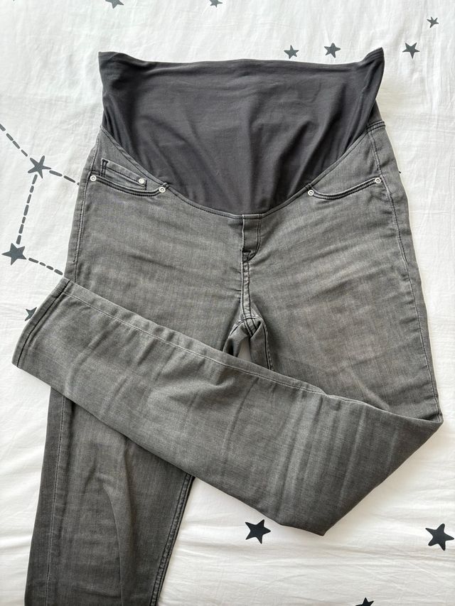 Pantalon vaquero premama gris