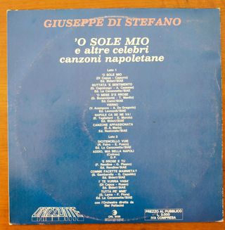 vinile 33 giri Giuseppe Di Stefano o sole mio e al