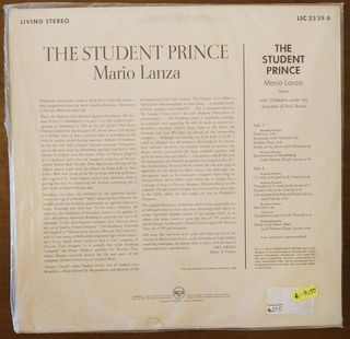 vinile 33 giri  Mario Lanza - Romberg The student