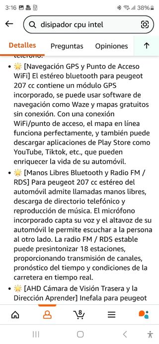 RADIO ANDROID 9" PEUGEOT 207