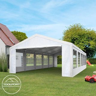 Tendone per Feste Gazebo 4x8 m Bianco PE 350 N Imp