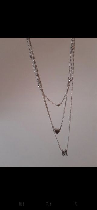 Collar plateado 3 en 1