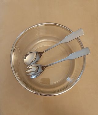 Insalatiera in vetro e silver plated 