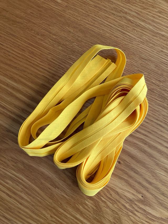 7 metros cinta al biés algodón 20mm ancho amarillo