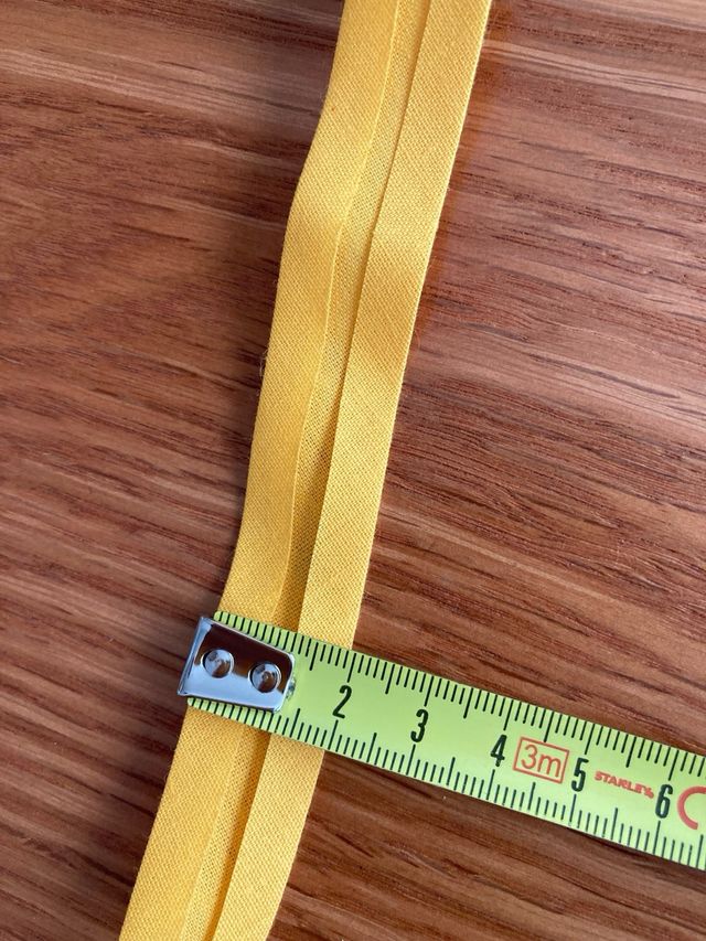 7 metros cinta al biés algodón 20mm ancho amarillo