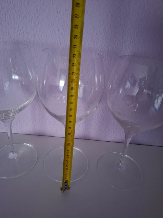 Juego 3 copas vino cristal de bohemia nuevas