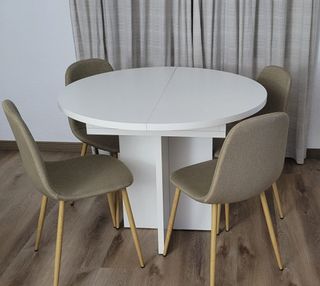 Mesa redonda extensible de salón/comedor NUEVA