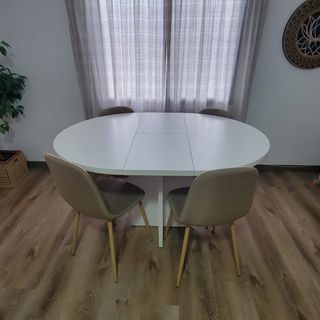 Mesa redonda extensible de salón/comedor NUEVA