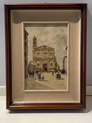 n.2 Acquerelli con scorci della citta' di Monza