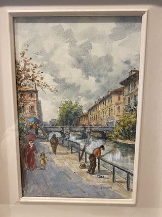n.2 Acquerelli con scorci della citta' di Monza