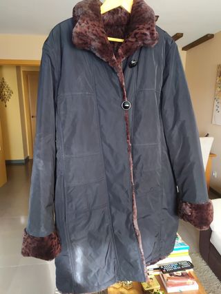 ABRIGO REVERSIBLE DE PIEL 