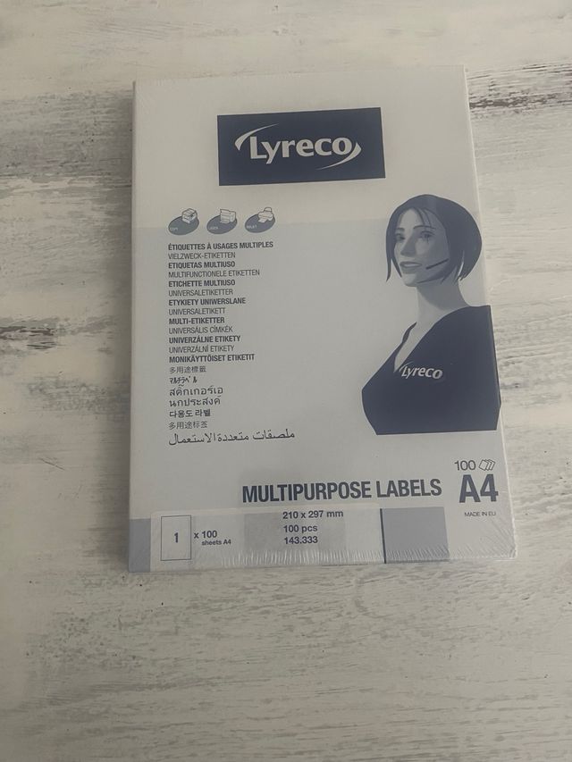 Hojas de etiquetas multiuso adhesivas