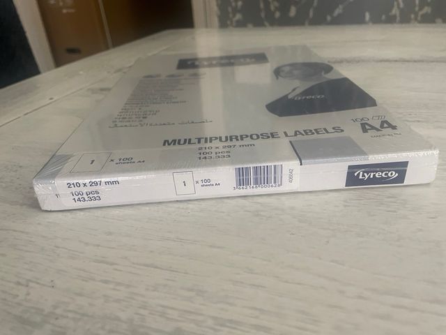 Hojas de etiquetas multiuso adhesivas