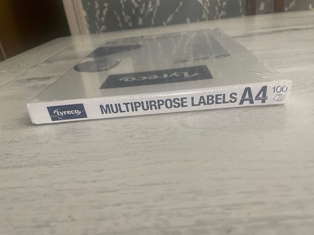 Hojas de etiquetas multiuso adhesivas