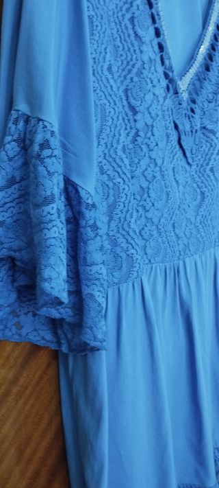 BLUSA MANGA CORTA AZUL. NUEVA. 4XL