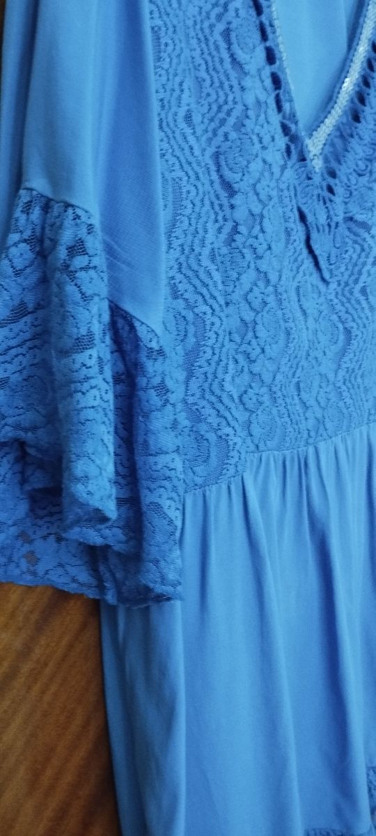 BLUSA MANGA CORTA AZUL. NUEVA. 4XL