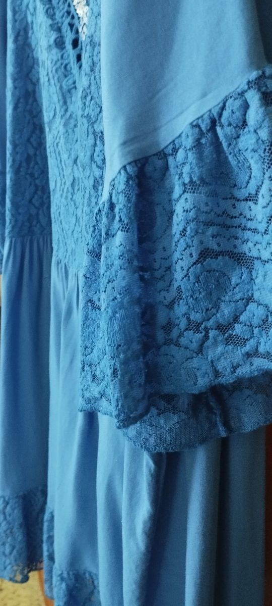 BLUSA MANGA CORTA AZUL. NUEVA. 4XL