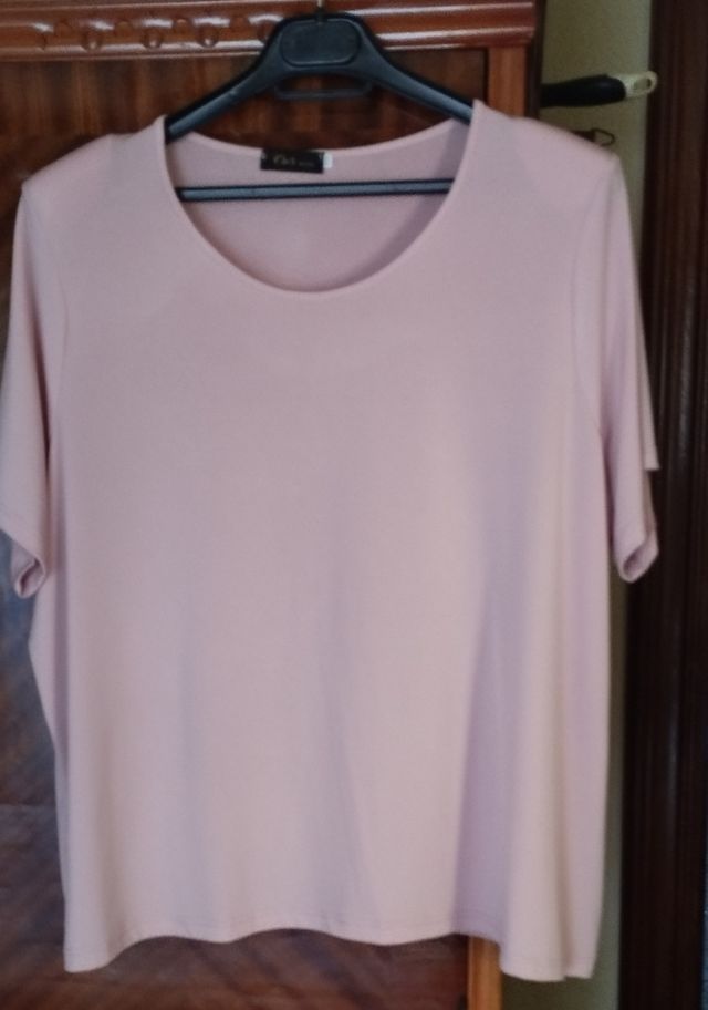 CAMISETA MANGA CORTA ROSA PALO. XXXL.