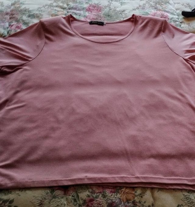 CAMISETA MANGA CORTA ROSA PALO. XXXL.