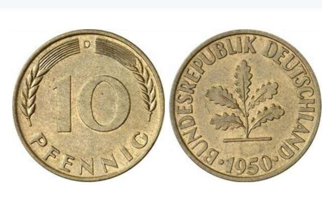 Moneda  10 pfennig 1950
