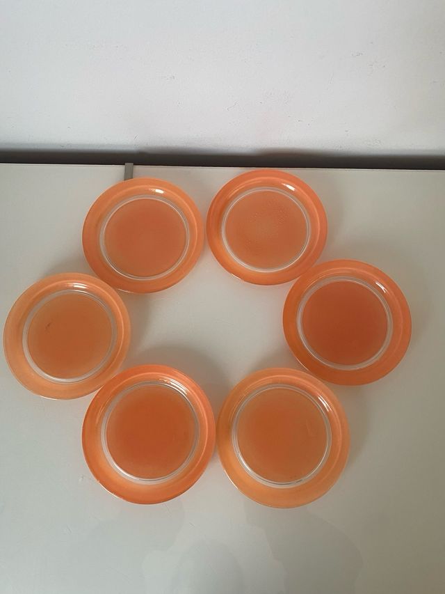 Platos aperitivo Duralex naranja pastel