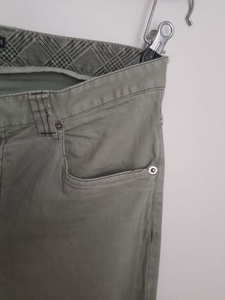 Pantalone in tessuto grigio- verde taglia 52 Sergi