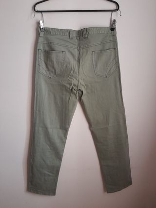 Pantalone in tessuto grigio- verde taglia 52 Sergi