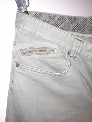 Pantalone in tessuto grigio- verde taglia 52 Sergi