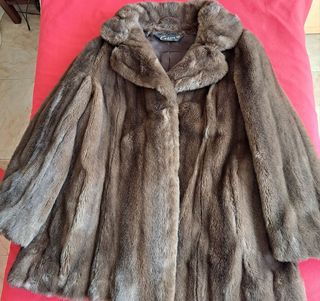📢 👀 ¡LIQUIDACION ! ABRIGO MUJER PIEL SINTETICA