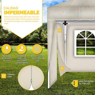 Cenador plegable de 3 x 6 m resistente al agua.