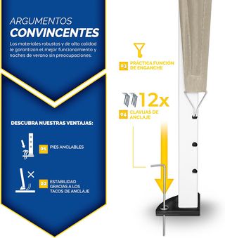 Cenador plegable de 3 x 6 m resistente al agua.