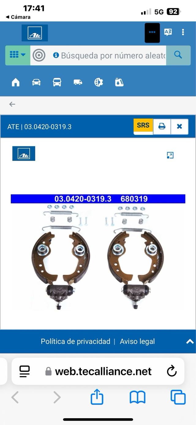 Juego zapatas traseras.