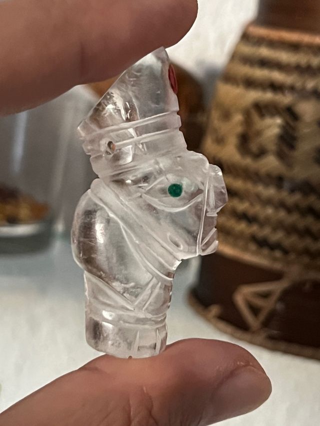 Colgante cuarzo ídolo precolombino