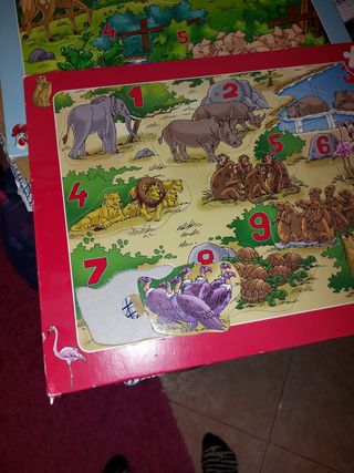 2 Puzzles 10 piezas bebe animales