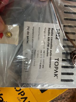 Radio casette NUEVO coche Topak T322