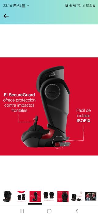Silla Coche Britax Römer con isofix, grupo 1, 2, 3
