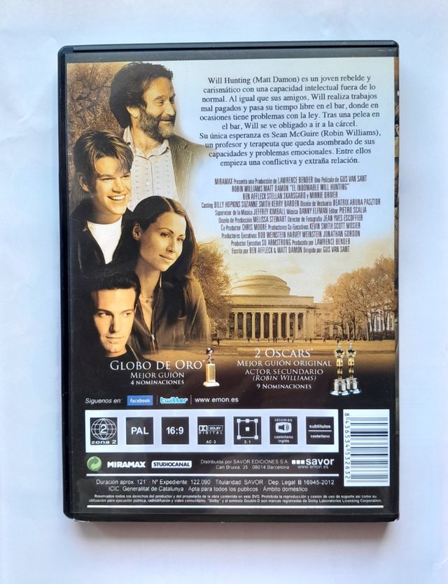 DVD El indomable Will Hunting