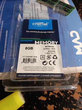 2 memoria Ram sodimm DDR3L 1600mhz