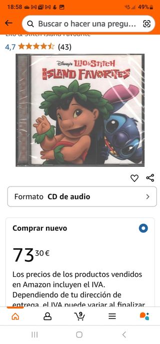 2 CDs Lilo Stich y CD Elvis de regalo