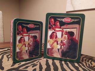 CAJAS METALICAS + BOTE CRISTAL COCA COLA